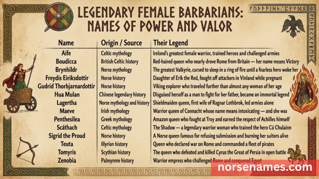 Famous Female Barbarian Names