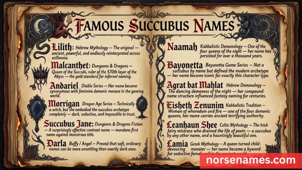 Famous Succubus Names