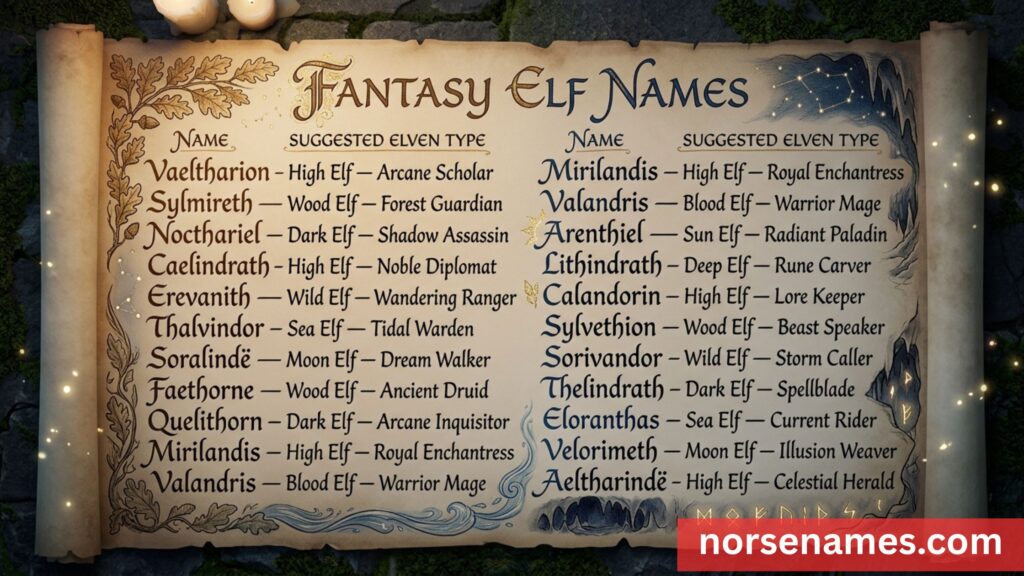 Fantasy Elf Names