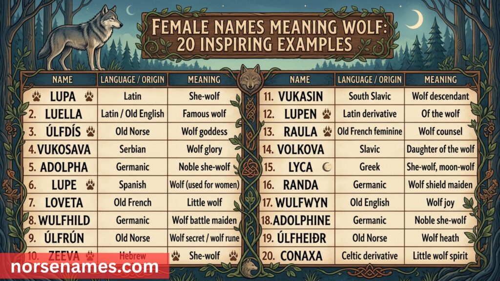 Female Names That Mean Wolf