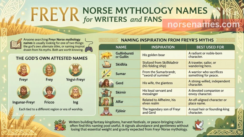 Freyr Norse Mythology Names for Writers and Fans