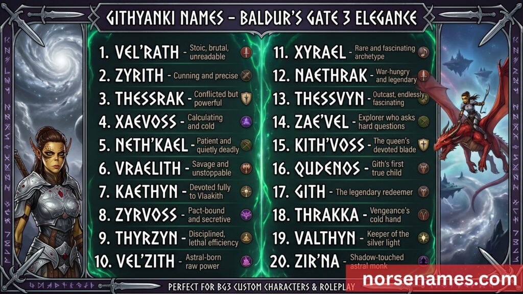 Githyanki Names BG3