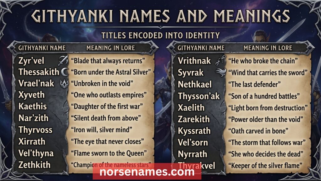 Githyanki Names and Meanings