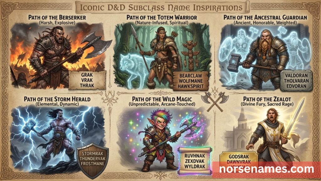 Iconic D&D Subclass Name Inspirations ( Barbarian Names )