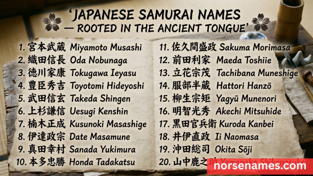 Japanese samurai names