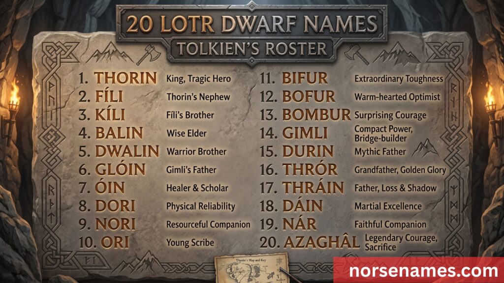 LOTR Dwarf Names — Tolkien's Complete Roster