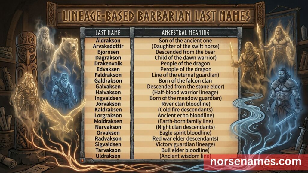 Lineage-Based Barbarian Last Names