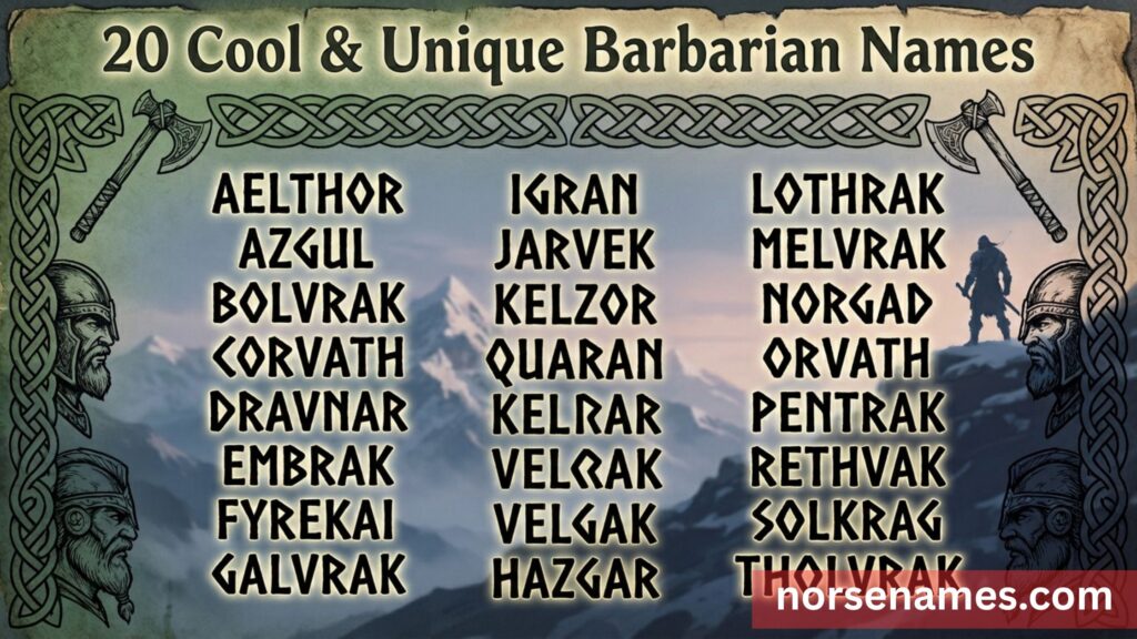 List of Cool & Unique Barbarian Names