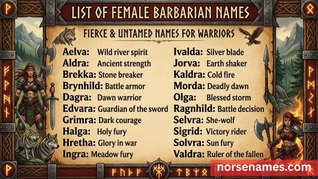 List of Female Barbarian Names
