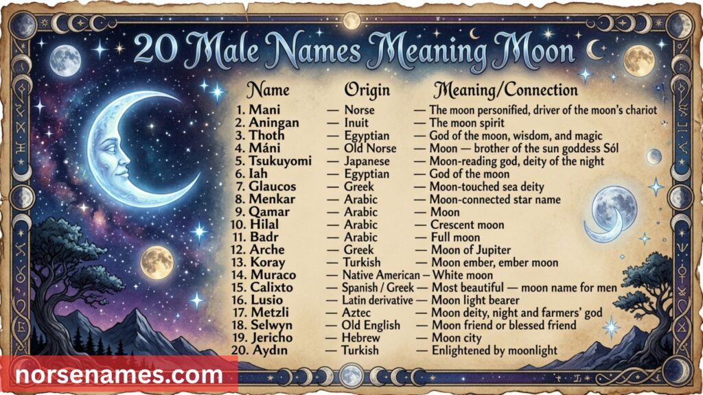 Male Names Meaning Moon