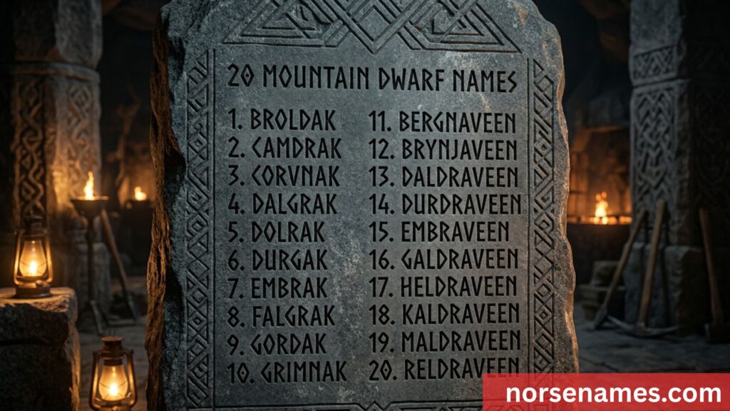 Mountain Dwarf Names