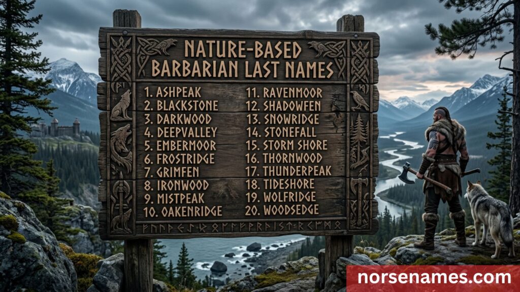 Nature-Based Barbarian Last Names