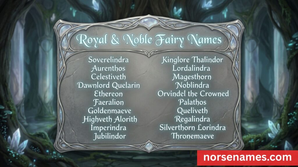 Royal & Noble Fairy Names