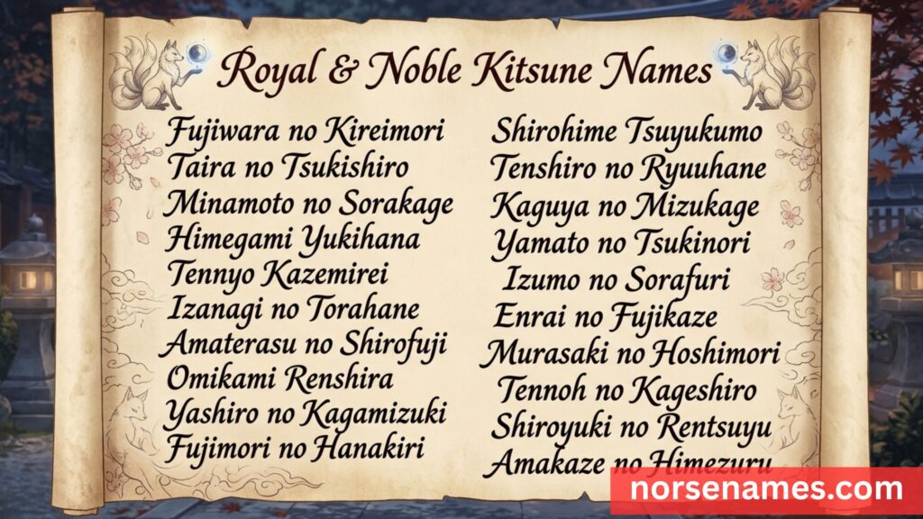 Royal & Noble Kitsune Names