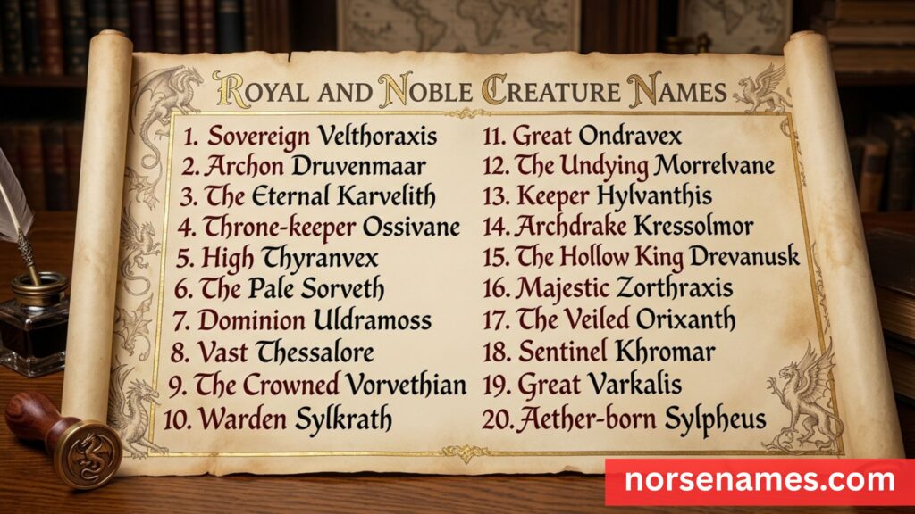 Royal and Noble Creature Names