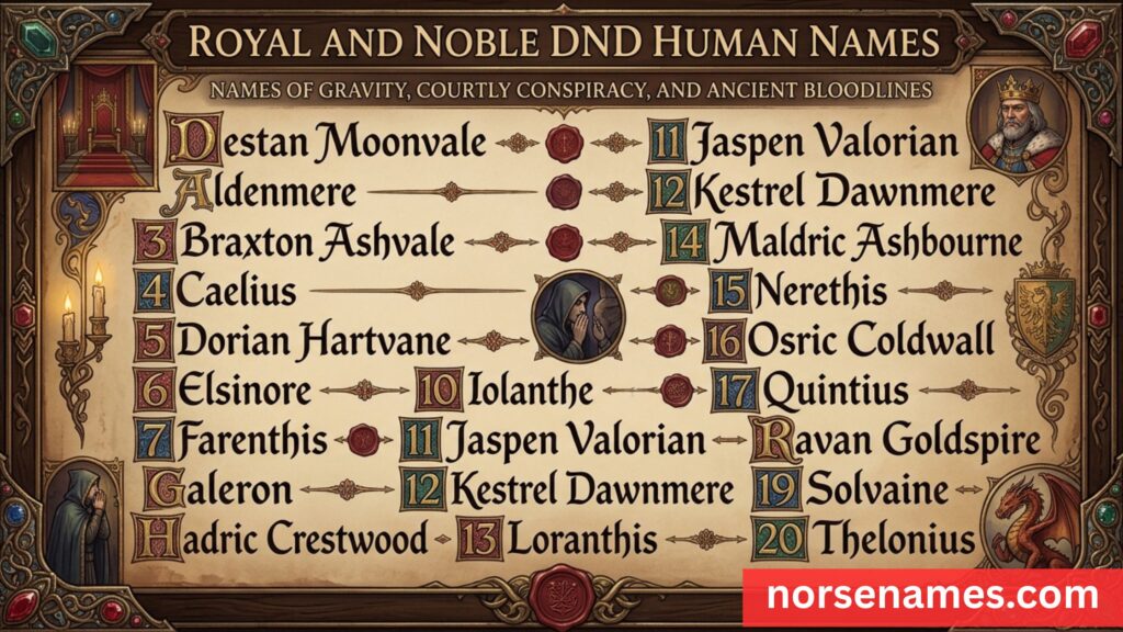 Royal and Noble DnD Human Names
