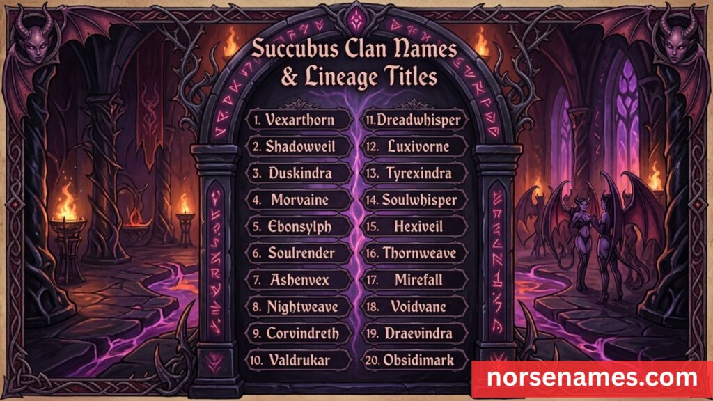 Succubus Clan Names & Lineage Titles