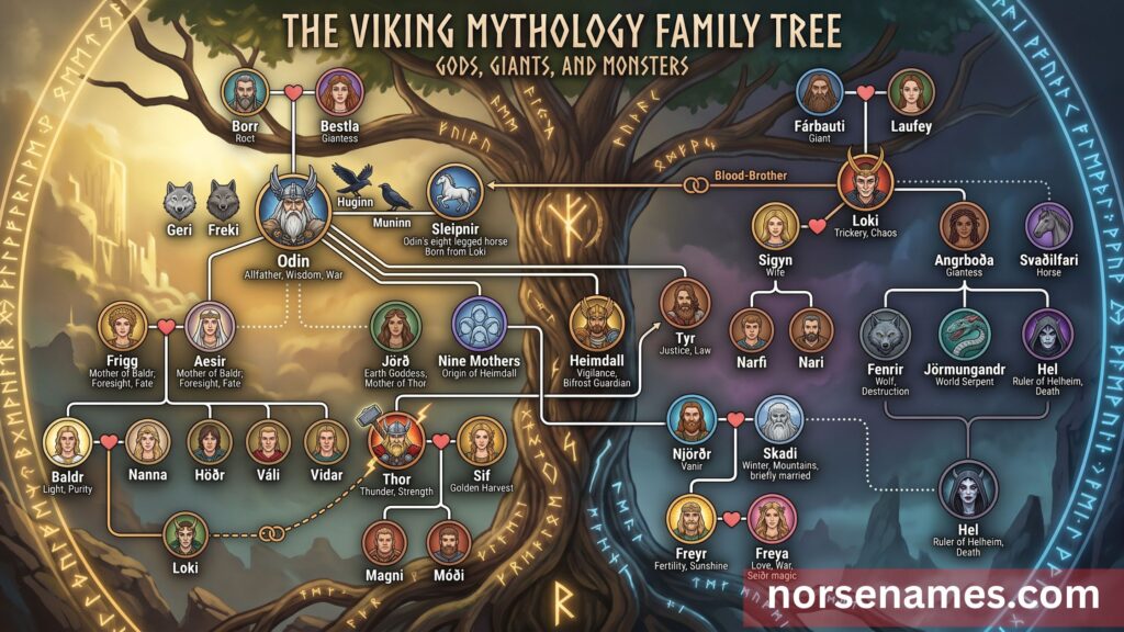 The Norse Mythology Family Tree: Gods, Giants, and Monsters