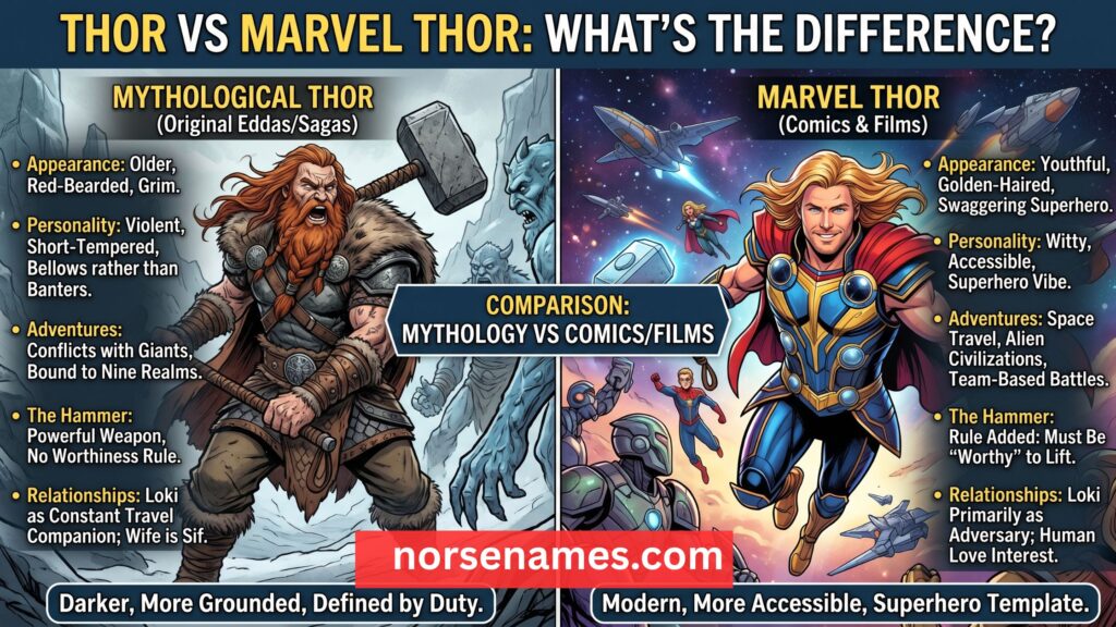 Thor vs Marvel Thor