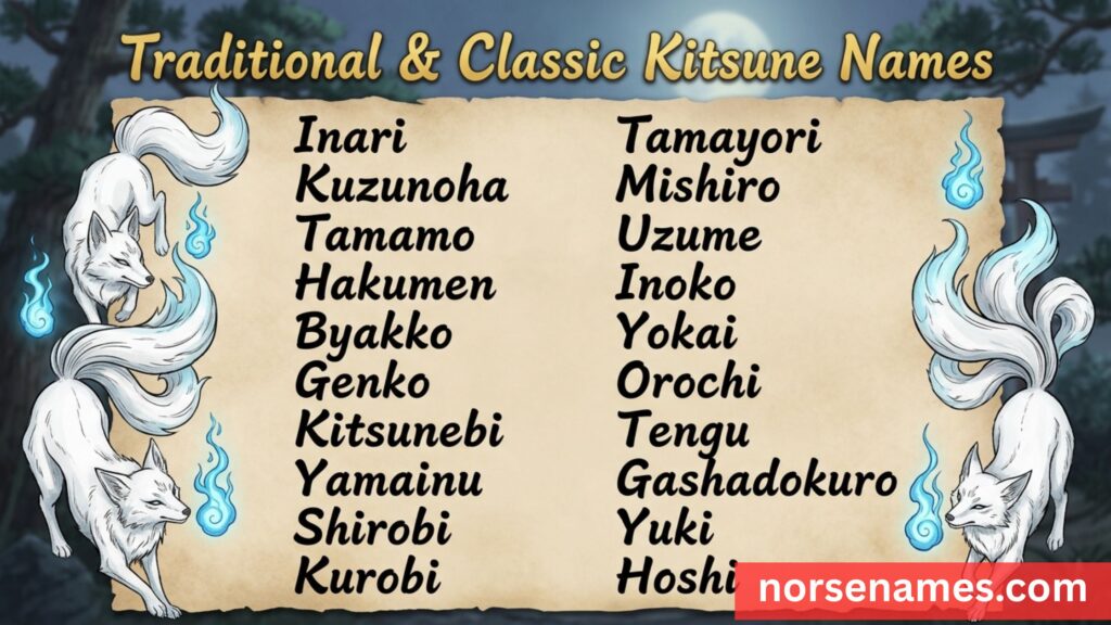 Traditional & Classic Kitsune Names