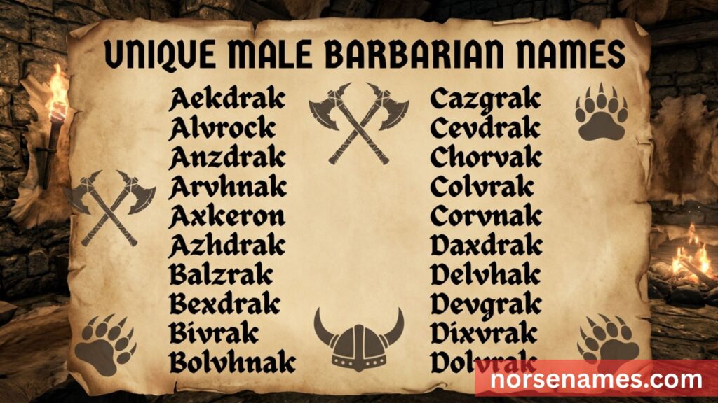 Unique Barbarian Names Male
