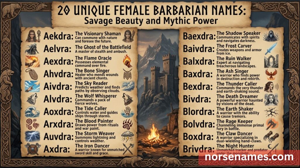 Unique Female Barbarian Names