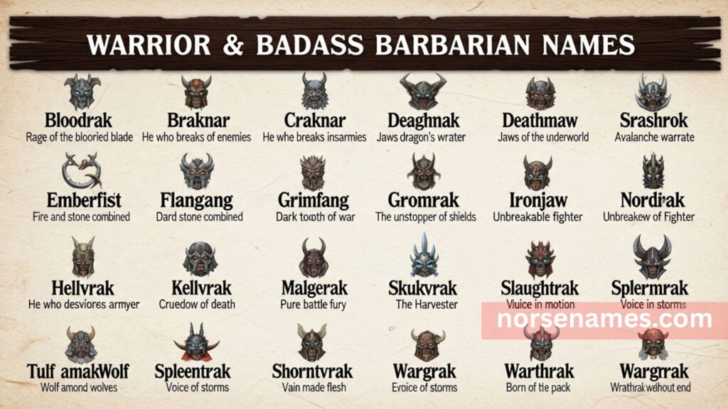 Warrior & Badass Barbarian Names