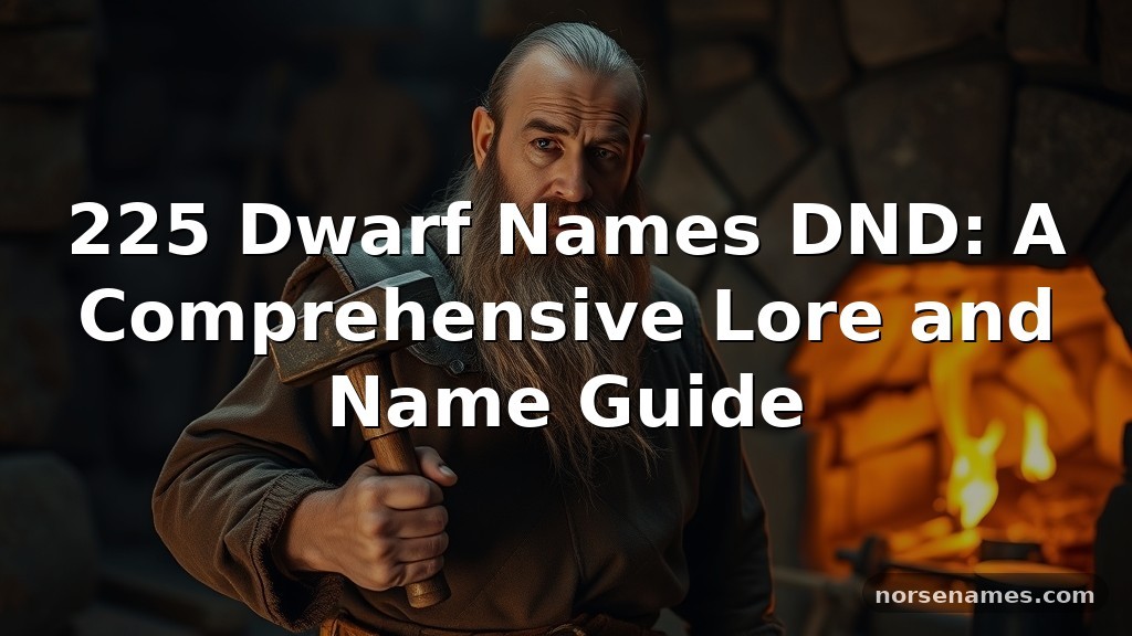 225 Dwarf Names DND: A Comprehensive Lore and Name Guide