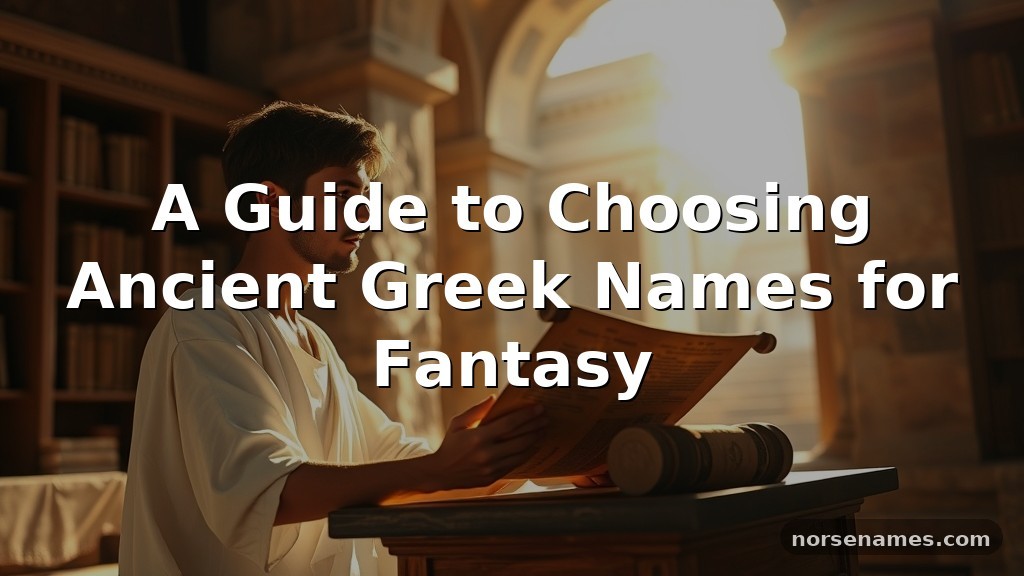 A Guide to Choosing Ancient Greek Names for Fantasy
