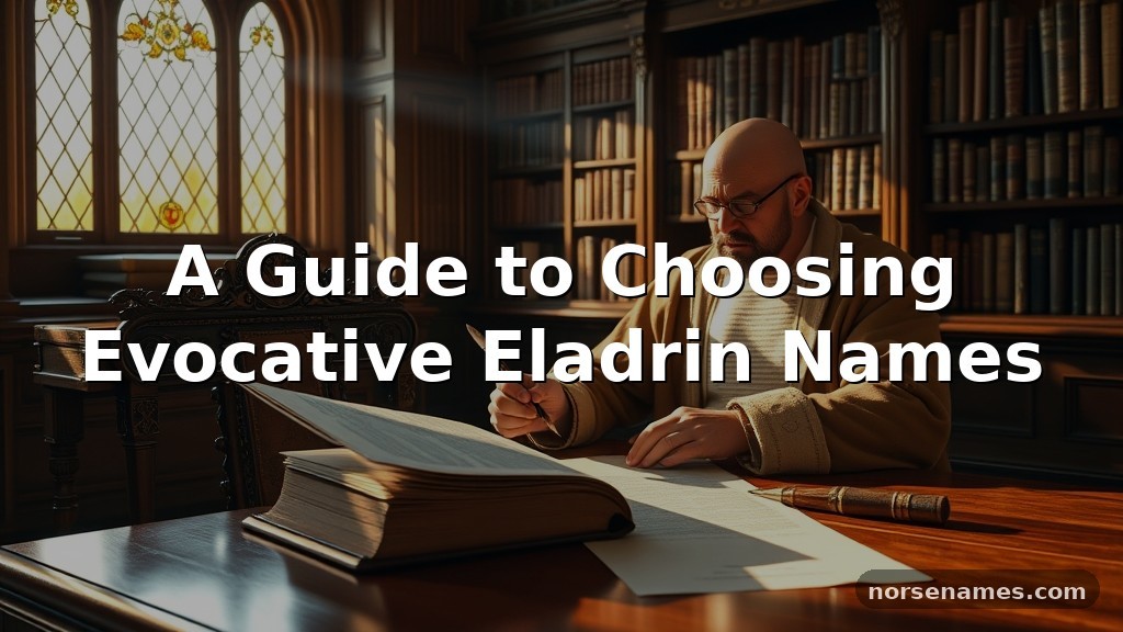A Guide to Choosing Evocative Eladrin Names