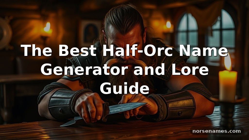 The Best Half Orc Name Generator and Lore Guide